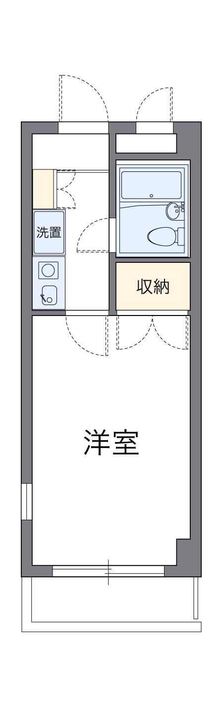 レオパレスRXコスモM(1K/3階)の間取り写真