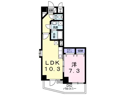 アークシティ野方(1LDK/6階)の間取り写真