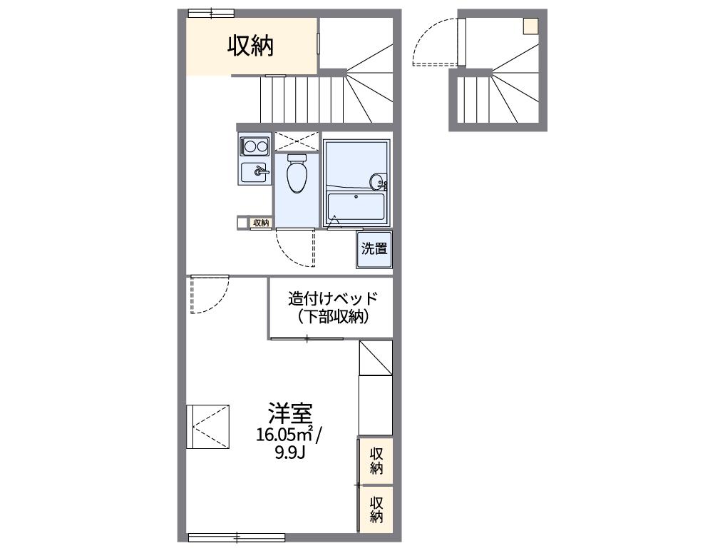 レオパレスベルタ千川(1K/2階)の間取り写真