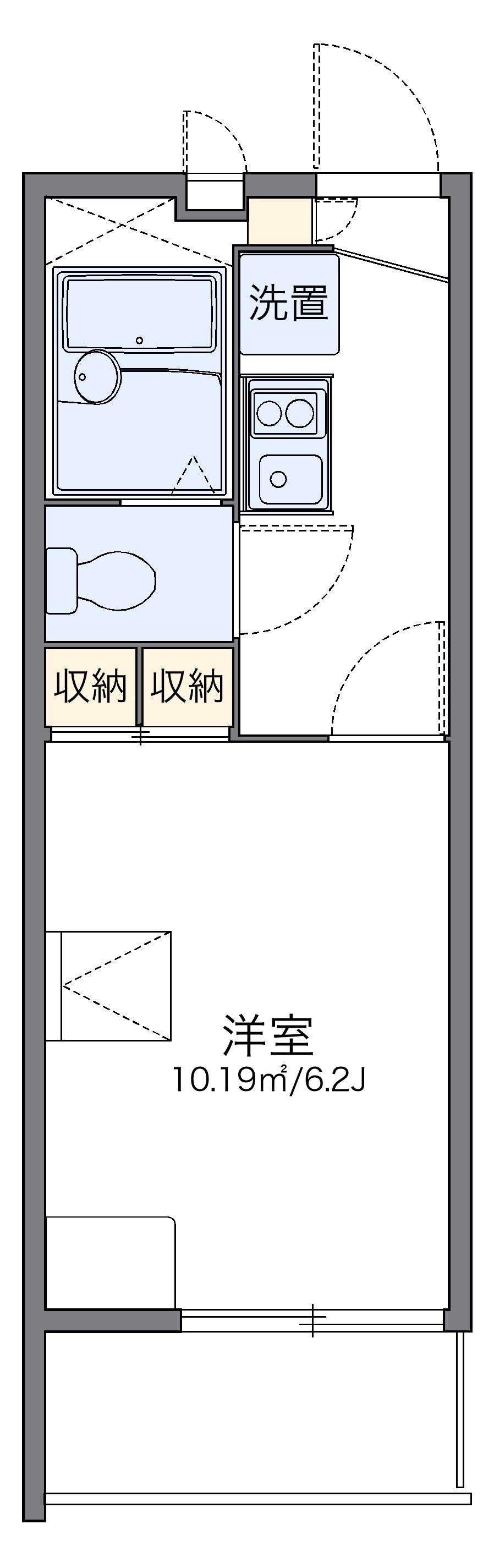 レオパレスハープコート(ワンルーム/2階)の間取り写真