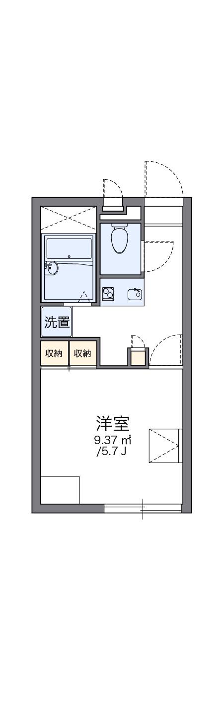 レオパレスベアート(1K/1階)の間取り写真