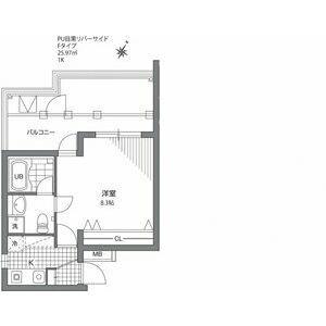 プライムアーバン目黒リバーサイド(1K/4階)の間取り写真