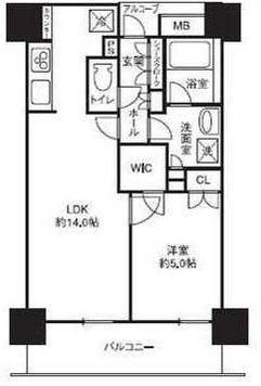 LASANTE五反田(1LDK/15階)の間取り写真