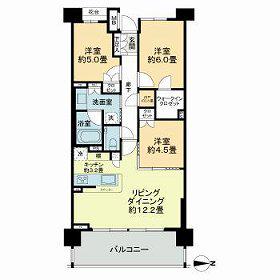 パークホームズ品川ザレジデンス(3SLDK/2階)の間取り写真