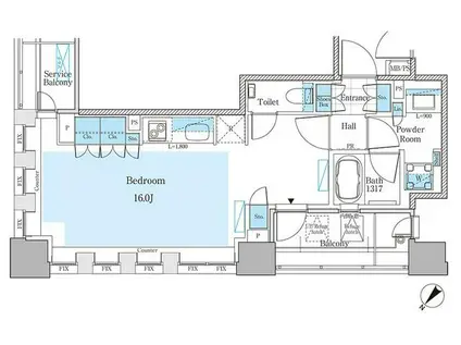 パークアクシス月島マチュアスタイル(ワンルーム/4階)の間取り写真