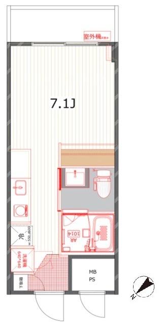 メゾンサンシャイン(ワンルーム/12階)の間取り写真
