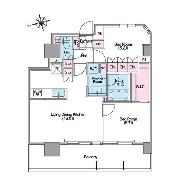 コンフォリア東新宿ステーションフロント(2LDK/11階)の間取り写真