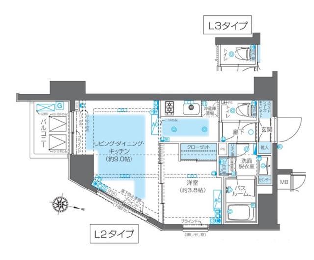 ZOOM神宮前 9階階 間取り