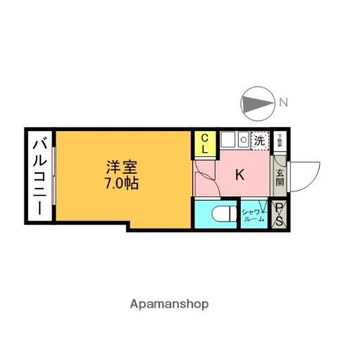 ル・レーブ(ワンルーム/3階)の間取り写真