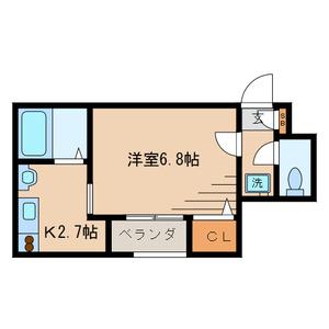 MANA-K(1K/2階)の間取り写真
