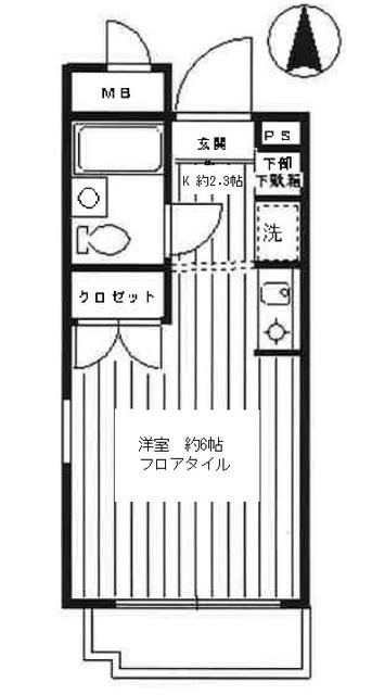 ファインコート等々力(ワンルーム/1階)の間取り写真