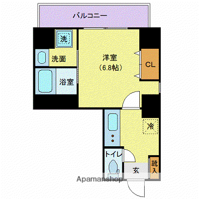 LASPACIO東陽町レジデンス(1K/6階)の間取り写真