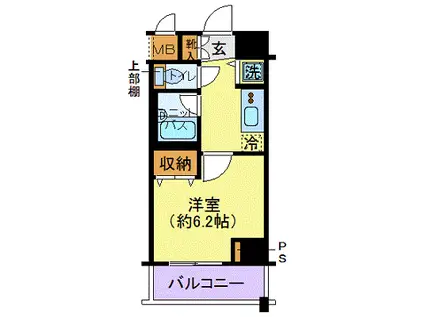 コンシェリア・デュー勝どき(1K/4階)の間取り写真