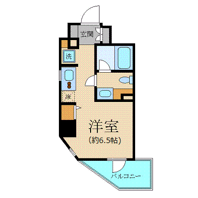 プレールドゥーク新宿御苑(ワンルーム/6階)の間取り写真