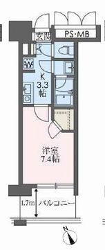 フォンテーヌ芝浦 14階階 間取り