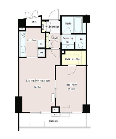 パークプレイス三田(1LDK/4階)の間取り写真