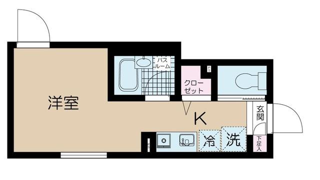 ラフィネ芦花公園A(ワンルーム/1階)の間取り写真