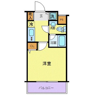 スカイコート牛込神楽坂(1K/2階)の間取り写真