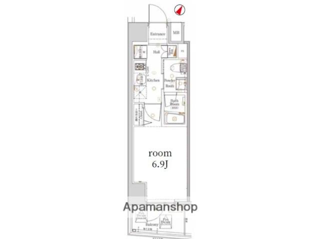 LOG初台(1K/10階)の間取り写真