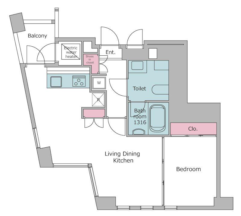 レジディアタワー乃木坂(1LDK/6階)の間取り写真
