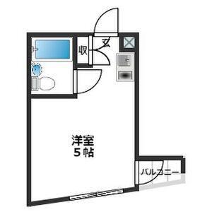 スカイコート中目黒(ワンルーム/4階)の間取り写真