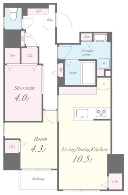 ラブールミノワ(1SLDK/9階)の間取り写真
