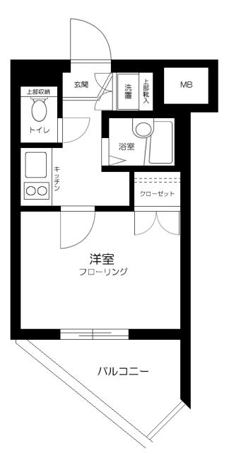 ルーブル中目黒(1K/3階)の間取り写真