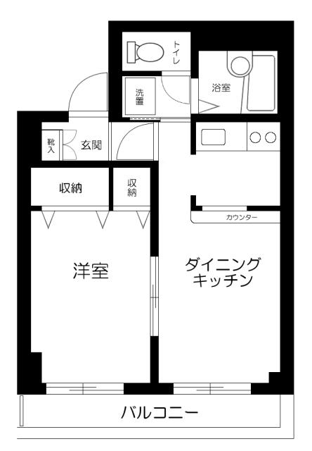 ロングアイランドガーデン(1LDK/1階)の間取り写真