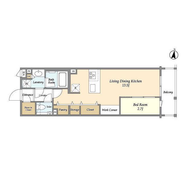 コンフォリア北沢(1LDK/1階)の間取り写真