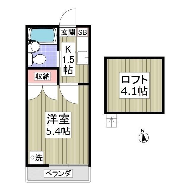 デイジー(1K/2階)の間取り写真