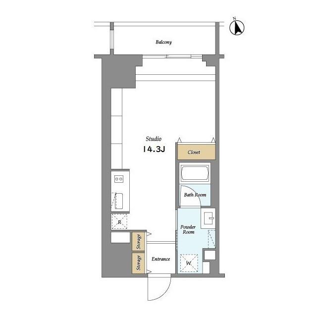HF上野レジデンスイースト(ワンルーム/15階)の間取り写真