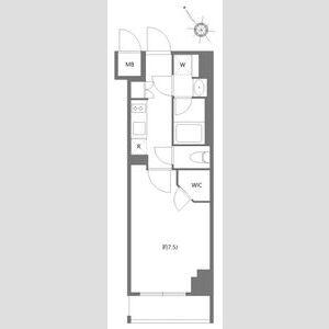 ケーディーエックスレジデンス豊洲(1K/5階)の間取り写真