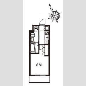 アジールコート東大井(1K/4階)の間取り写真