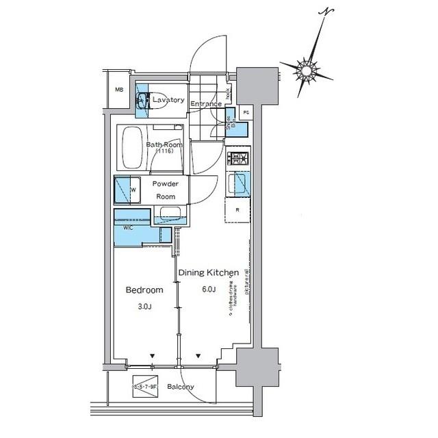ルフォンプログレ神田プレミア(1DK/2階)の間取り写真
