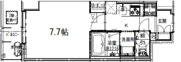 S-FORT板橋本町(1K/1階)の間取り写真