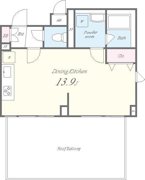 ROOTS SHIBUYA HONMACHI(ワンルーム/6階)の間取り写真