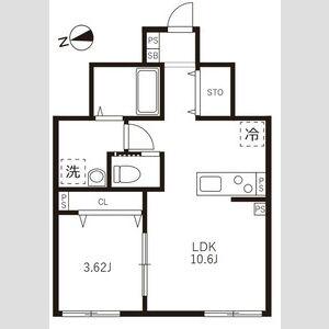 カサプレミア代田(1LDK/1階)の間取り写真
