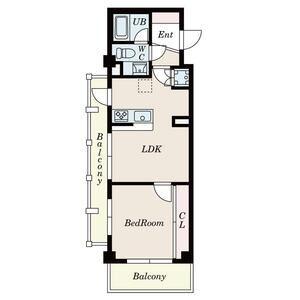 S-FORTたまプラーザ(1LDK/4階)の間取り写真