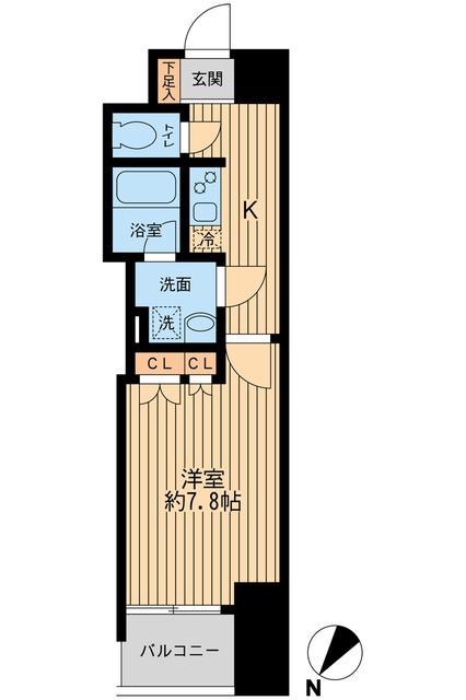 日本橋ファーストレジデンス(1K/5階)の間取り写真