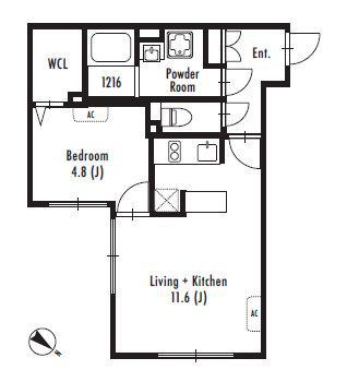 GRANPASEO中目黒イースト(1LDK/3階)の間取り写真