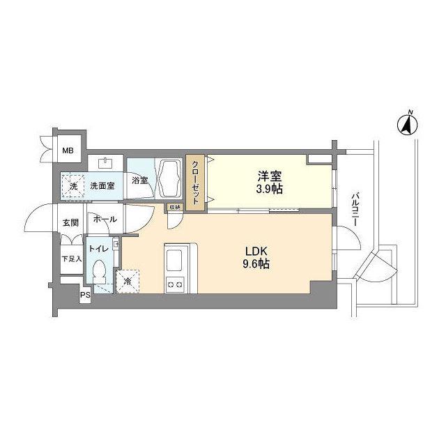 スタイリオ渋谷南平台(1LDK/B1階)の間取り写真