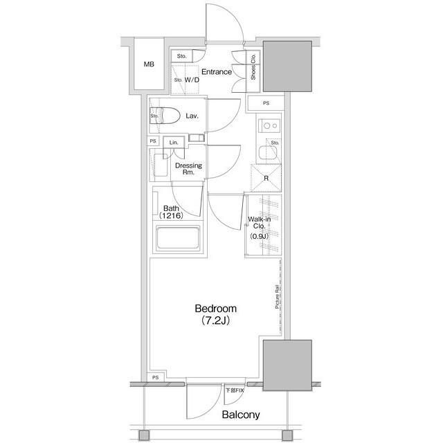 ザ・パークハビオ板橋区役所前(1K/8階)の間取り写真