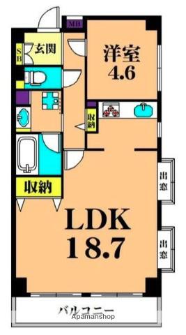 東大井シティハウス(1LDK/7階)の間取り写真