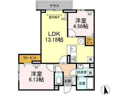 新宿区下落合4丁目PJ(2LDK/1階)の間取り写真