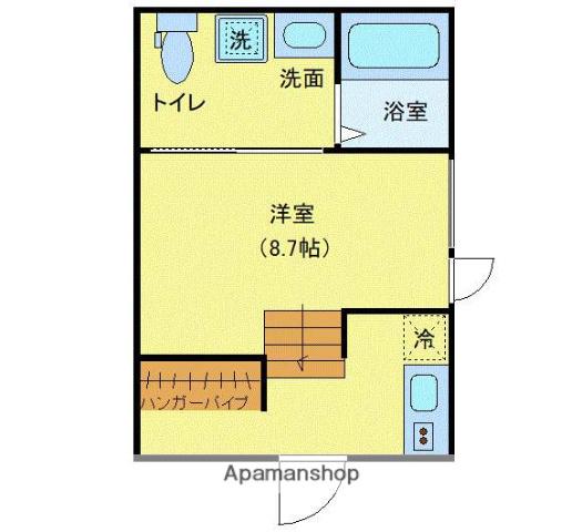 東京地下鉄千代田線 代々木上原駅 徒歩7分 3階建 築7年(ワンルーム/1階)の間取り写真