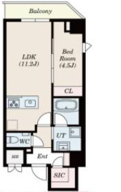 PASEO上野御徒町(1LDK/9階)の間取り写真