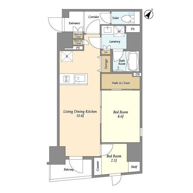 RESIA日本橋小伝馬町(2LDK/10階)の間取り写真