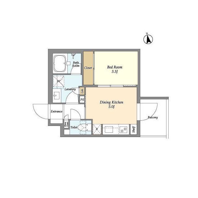 ベルファース三軒茶屋(1DK/2階)の間取り写真