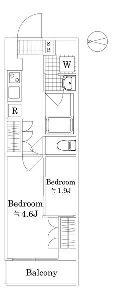 セジョリ池袋本町(2K/1階)の間取り写真