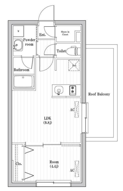 コンポジット渋谷本町(1LDK/5階)の間取り写真